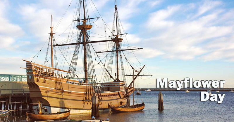 Replica of the Mayflower docked in Plymouth Harbor