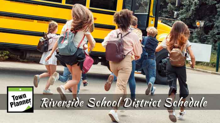 School children running to the bus