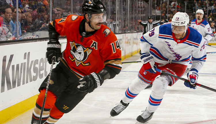 The Ducks and Rangers battle it out on ince